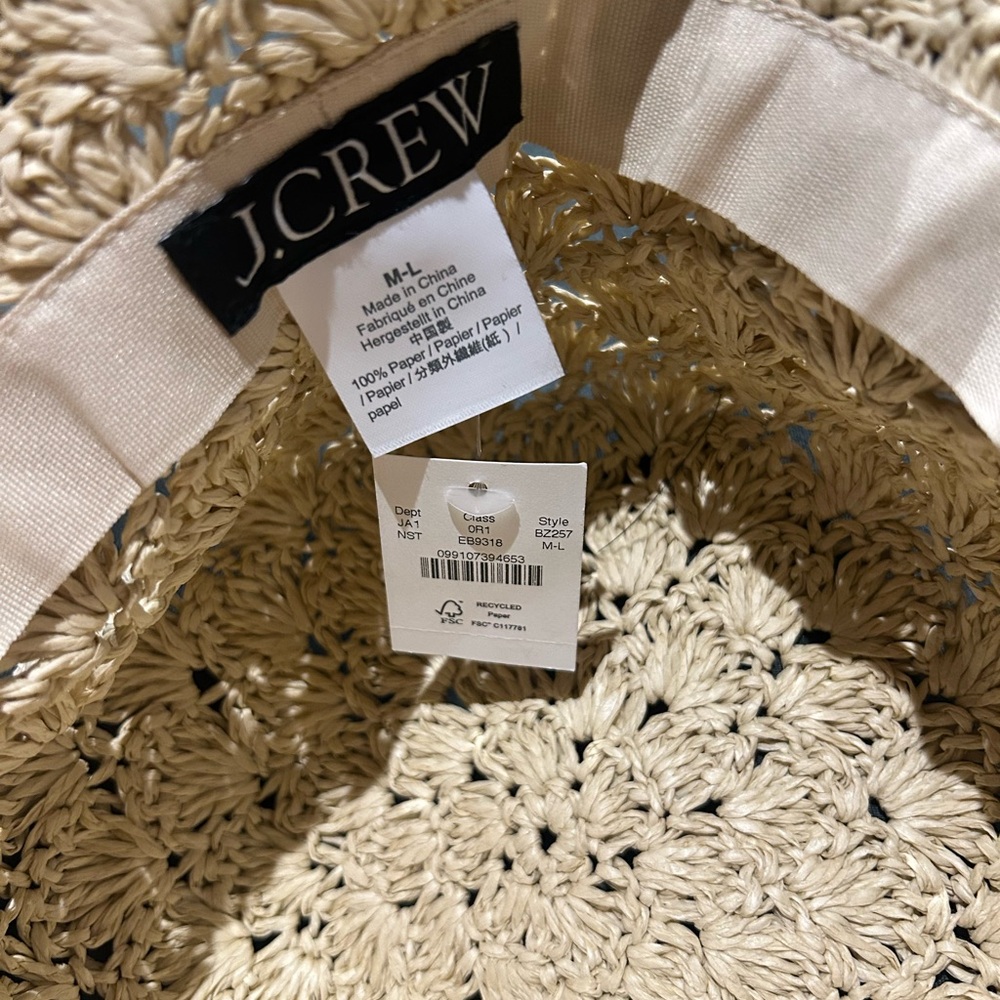 J Crew Crochet-weave faux-raffia bucket hat - Picture 4 of 5